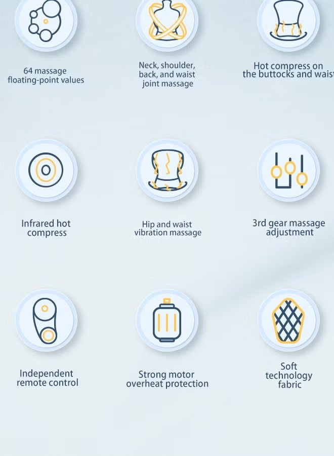 Premium Full-Body Shiatsu Massage Chair Pad with Heat Neck & Back