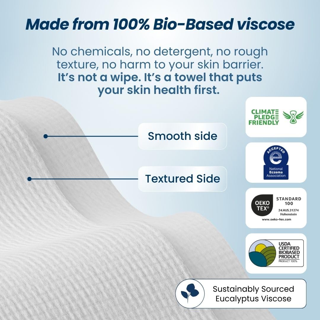 Clean Skin Club Clean Towels XL™, 100% USDA Biobased Face Towel