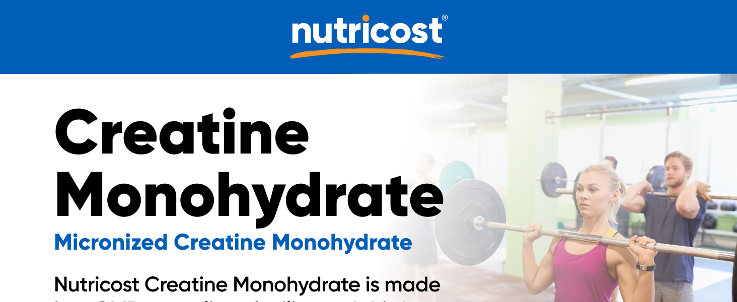 Nutricost Creatine Monohydrate Micronized Powder 500G, 5000mg Per Serv (5g) - 100 Servings, 17.9 Oz