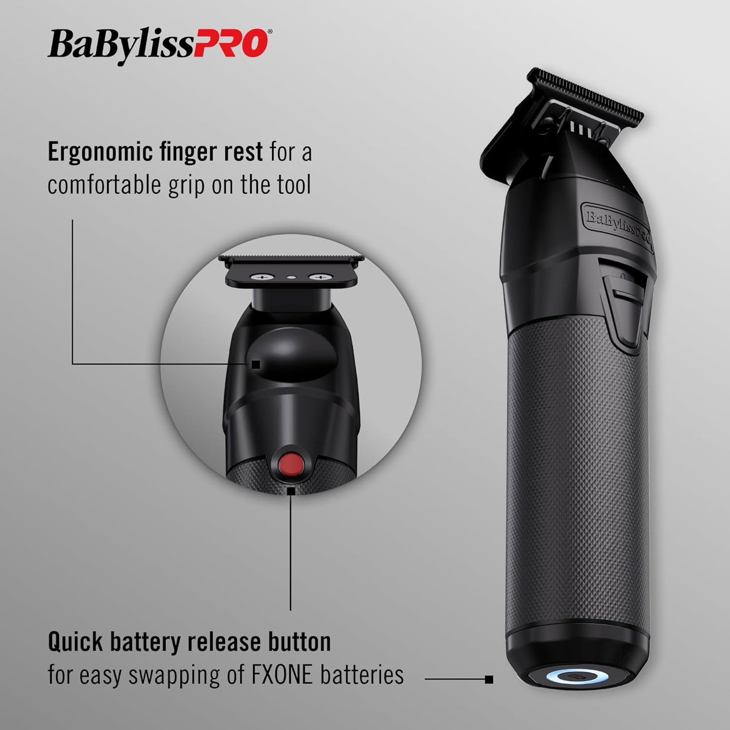 BaBylissPRO BLACKFX™ FXONE – Premium All-Metal Precision Trimmer (Black Edition)