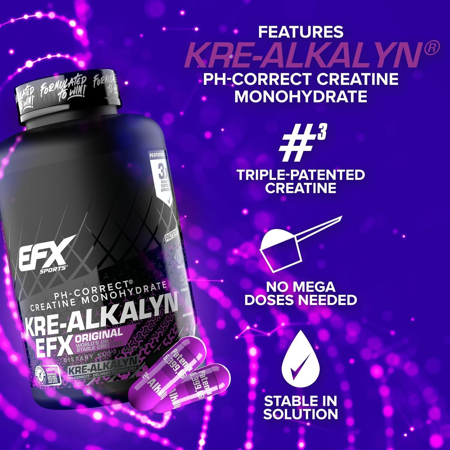 EFX Sports Kre-Alkalyn EFX – pH-Correct Creatine (240 Capsules)