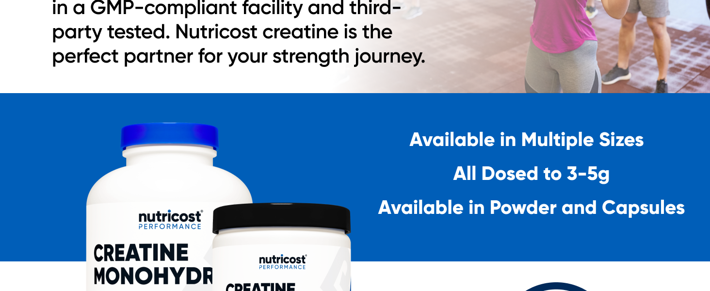 Nutricost Creatine Monohydrate Micronized Powder 500G, 5000mg Per Serv (5g) - 100 Servings, 17.9 Oz