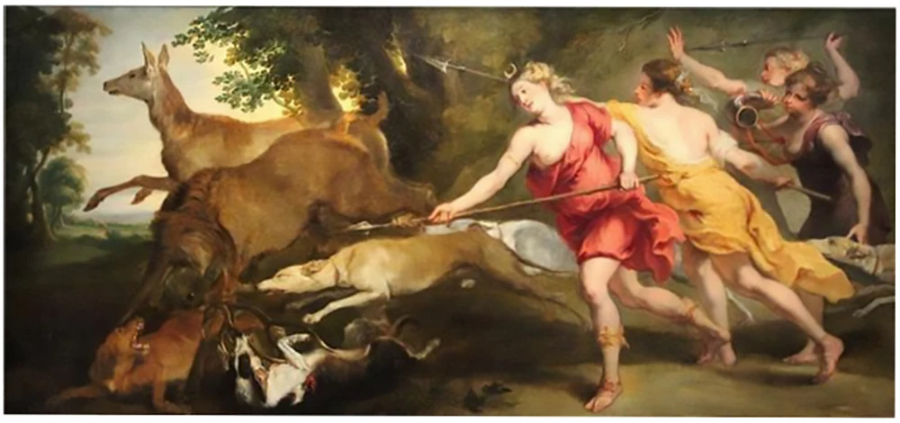 Ancient Greek hunting goddess Diana resin statue ornament Nordic home decoration Moon goddess Artemis sculpture